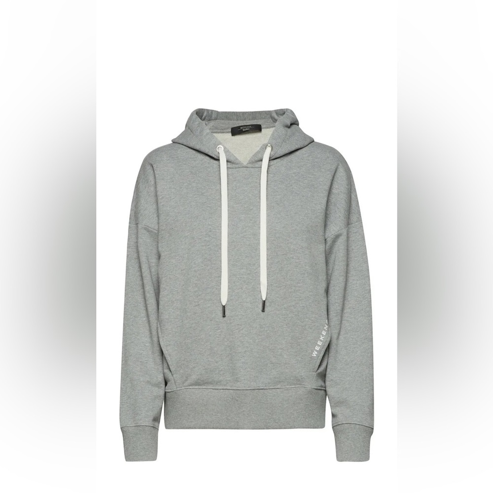 Weekend Max Mara Damara Cotton Hoodie Light Gray Size XS